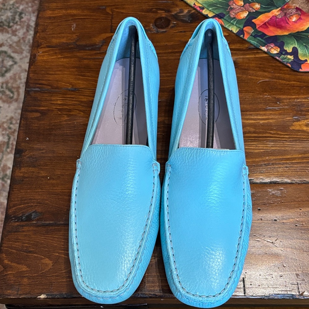 Talbots Blue Leather Loafers